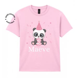 T-shirt d&#39;anniversaire personnalisé pour enfants, 3-8 ans, T-shirt panda pour filles, nom/âge personnalisé, Cadeaux panda, T-shirt d&#39;anniversaire panda pour fille
