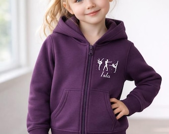 Personalisierter Mädchen Gymnastik Zip Hoodie: Individuelles Kinder Gymnastik Geschenk
