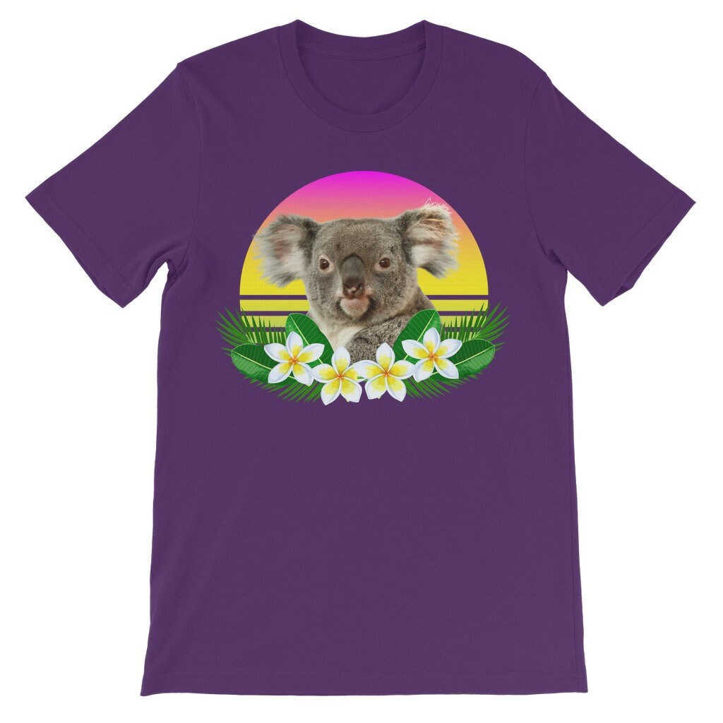 Kids Koala Retro Sunset T-Shirt, Girls Koala Shirt, 3 - 13 yrs, Koala Gifts, Koala Summer Tops, Koala Clothing, Vacation Holiday Koala Tee