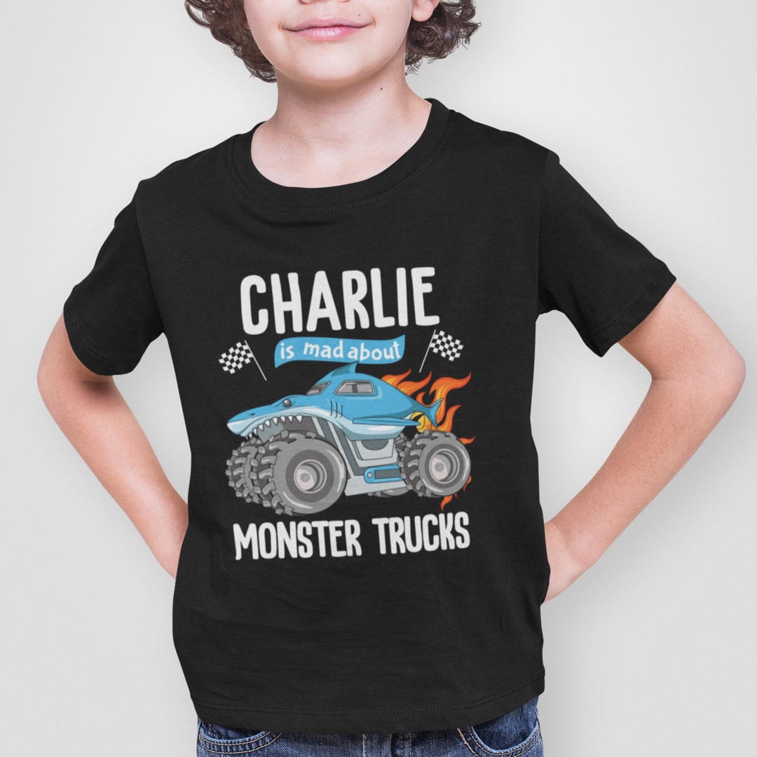 Personalised Monster Truck T-shirt: Mad About Monster Trucks