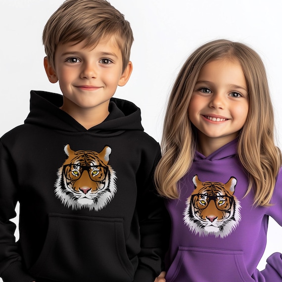 Unisex Kids Intelligent Tiger Hoodie Kids Tiger Shirt Funny Tiger Boys and Girls Pullover Tiger Hoodie Big Cats Tiger Gift Kids Etsy