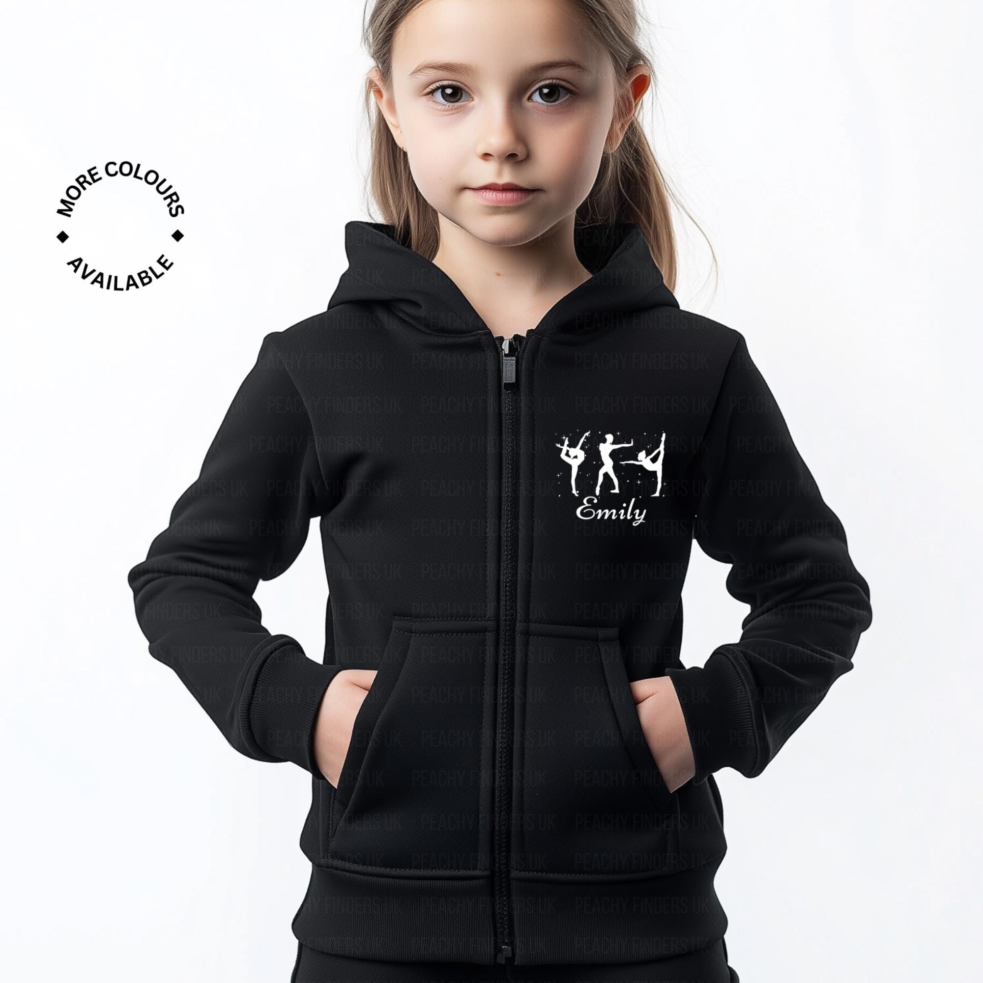 British Gymnastics Zip Up Hoodie Kids Gymnastics Makes Me Happy Hoodie