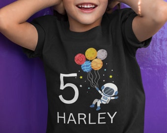 Kids Birthday Spaceman T-shirt, Astronaut Shirt, Space Gift for Children, Space Birthday Theme Top, 3 - 11 years, Gifts for Boys