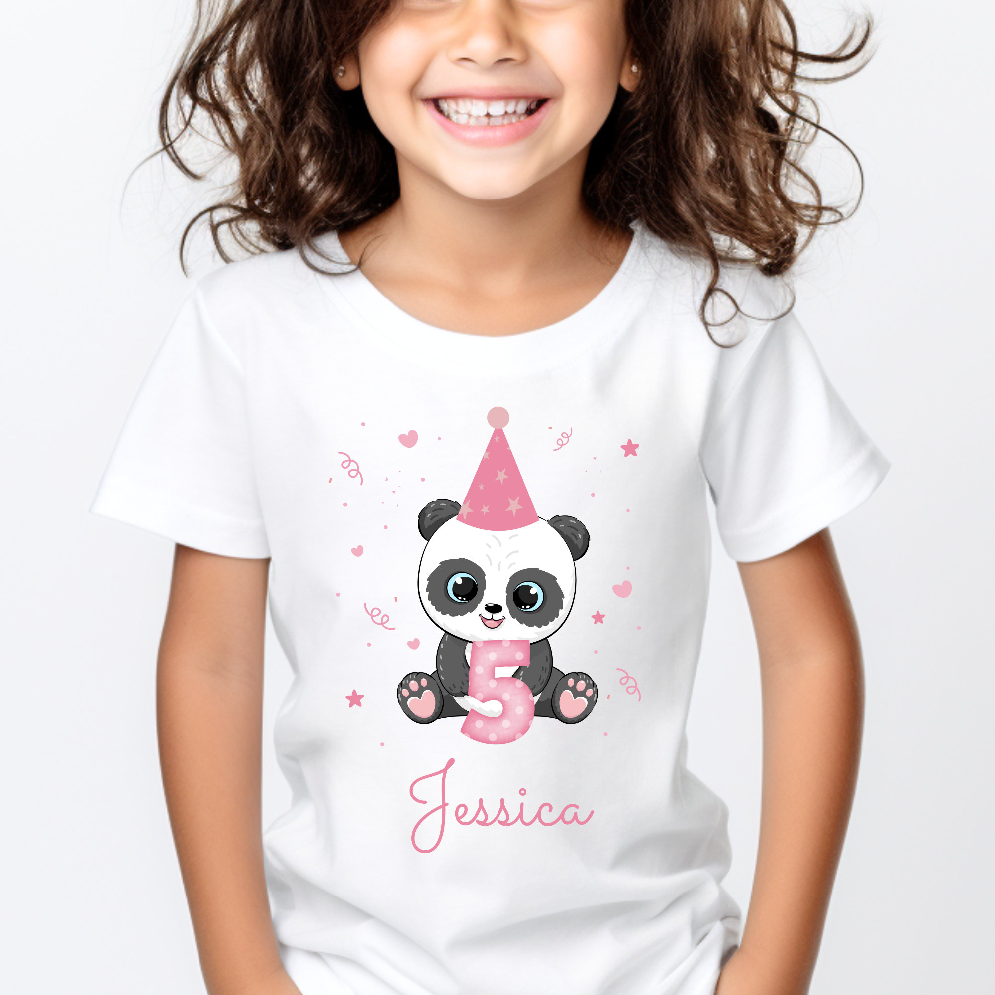 Camiseta de cumpleanos personalizada para ninos camiseta de panda para ninas de 3 a 8 anos camisa personalizada con nombre edad para ninas regalos de panda camisa de cumpleanos de panda para nina