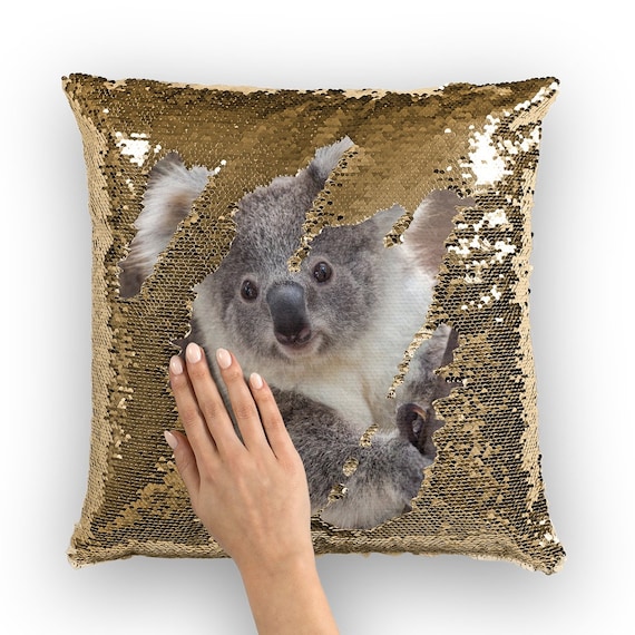 Koala Sequin Magic Cushion With Insert and Without, Koala Gifts, Koala  Lovers Cushion, Koala Cushion, Cute Koala 