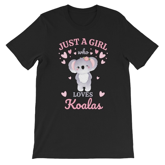 Kids Koala T-shirt, Girls Personalised Koala Shirt, Koala Gifts for Girls,  Children's Koala Clothing, Aussie Koala Bear T-shirt, 3 13 Yrs 