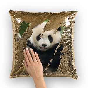 Panda sequin cheap pillow