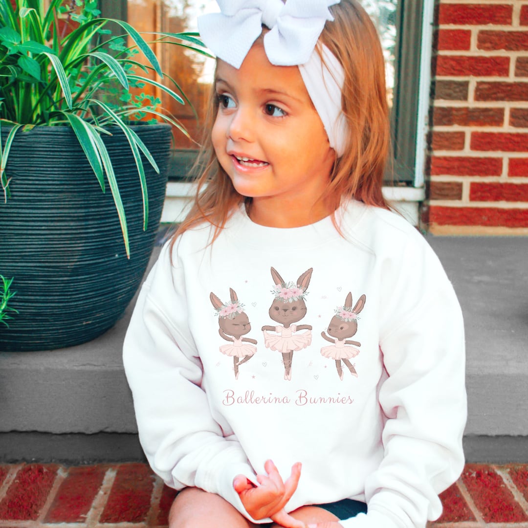Girls Ballerina Bunnies Sweatshirt Bunny Rabbit Shirt Girls - Etsy