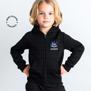 Boys Cool Shark Zip Hoodie, Shark Jacket, Shark Clothing, Shark Gifts, Custom Name Hoodie, Boys Birthday & Christmas Gift