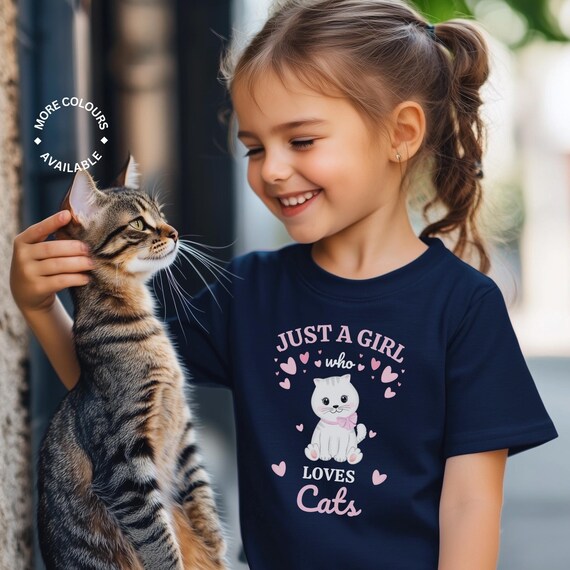 Girls cat t shirt hotsell