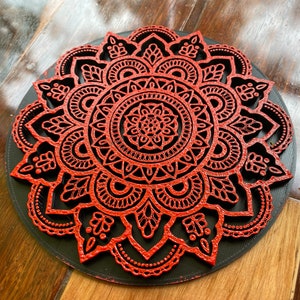 Modern Indian block print fabric, design ink stamp, pottery stamp, Fabric print stamp, Tjaps, Block Stamps - flower mandala