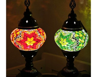 Türkische Mosaik Retro Tischlampe mit Batteriebetrieb..100% Original Handgefertigte Mozaik Lampen Nachttischlampe Schlafzimmerlampe