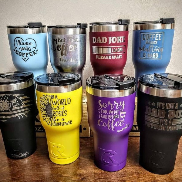 20oz RTIC Tumblers, personalized tumblers, double walled stainless tumblers