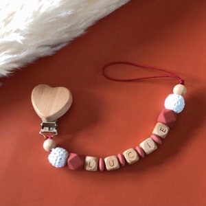 Personalized Pacifier Clip l Heart Model l Birth Gift