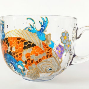Personalized Koi Mug, Koi Carp Gift, Personalized Husband Gift, Dad Mug Koi, Art Painted Mug