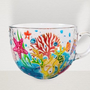 Personalized Gift Under the Sea Coffee Mug Personalised Hand Painted Big Coffee Mug for Sea Lover Birthday Gift