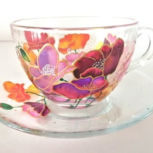 Personalised Christmas Unique Gifts Tea set Personalized Glass Teacup and Saucer Wedding Morning Cups Tea Personalized Tea Part Favors