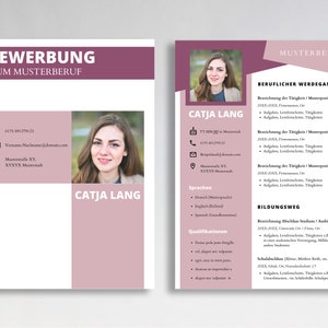 Resume template German application templates tabular cover sheet application student modern Canva cover letter sample beige creative CV