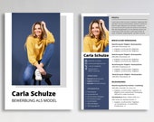Bewerbungsvorlage deutsch, Lebenslauf Vorlage, Anschreiben, Deckblatt, tabellarischer Lebenslauf modern, Bewerbung CV-Vorlage, German blau