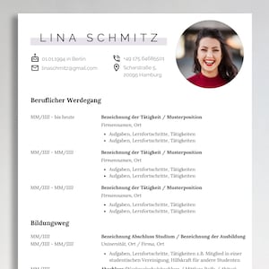 Application template German simple modern rose creative with cover sheet and cover letter including tabular CV for Canva without Word CV