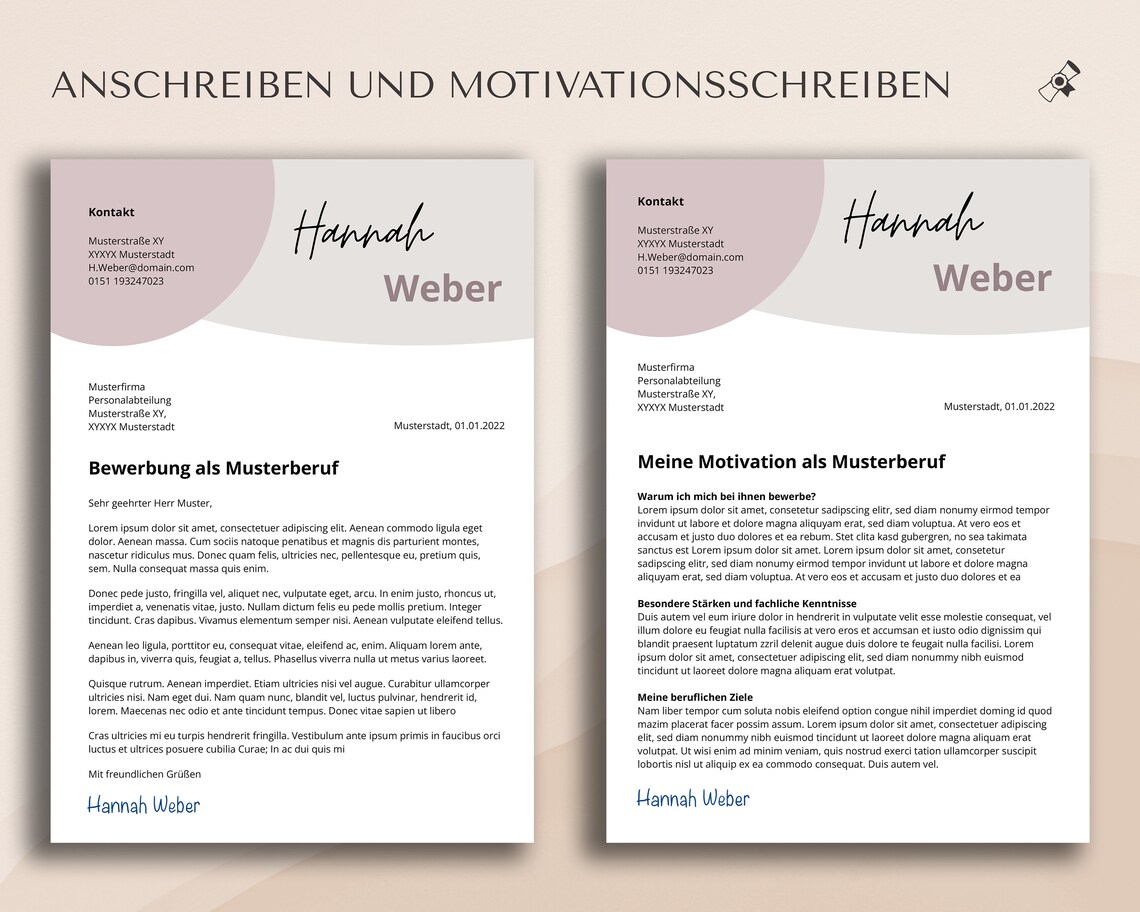 Application Template German Resume in Tabular Creative Cover Letter ...