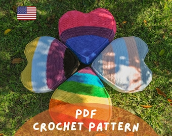 LGBTQIA+ Pride Heart Pillows Crochet Pattern Bundle