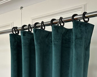 Wide Velvet Curtain panels for living room, for bedroom, Custom Size Curtain Panels, for bedroom, Rod Pocket, Grommet, Hook/Rings