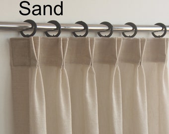 Tende trasparenti in lino plissettato a doppio pizzico extra larghe, 9 colori, pannelli plissettati di dimensioni personalizzate per soggiorno, per camera da letto