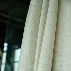 Natural Linen Curtains for living room, Grommet, Rod pocket, Hook/Ring, Track Options, Linen Drapery Panels , for bedroom image 8