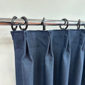 Double Euro Pleated Faux Linen Curtains, 28 Colors, Custom Size Drapery ...