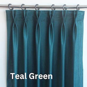 Blackout Pleated Velvet Curtains, 31 Colors,  25&quot; (65cm) width. Velvet Drapes panels for living room, bedroom