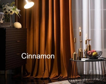 100% Blackout lined Velvet Curtains for living room, 20 colors, Custom Size Drapery for bedroom, Rod Pocket, Grommet, Hook/Rings options