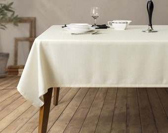 Mantel de lino sintético 31 colores, mantel de tamaño personalizado, cubierta de mesa rectangular
