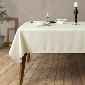 Faux Linen Tablecloth 31 Colors, Custom Size Table Cloth, Rectangle Table Cover