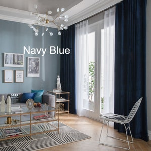 100% Blackout lined Velvet Curtains for Bedroom, 20 colors, Custom Size Drapery for living room, Rod Pocket,Grommet, Hook/Rings options image 8