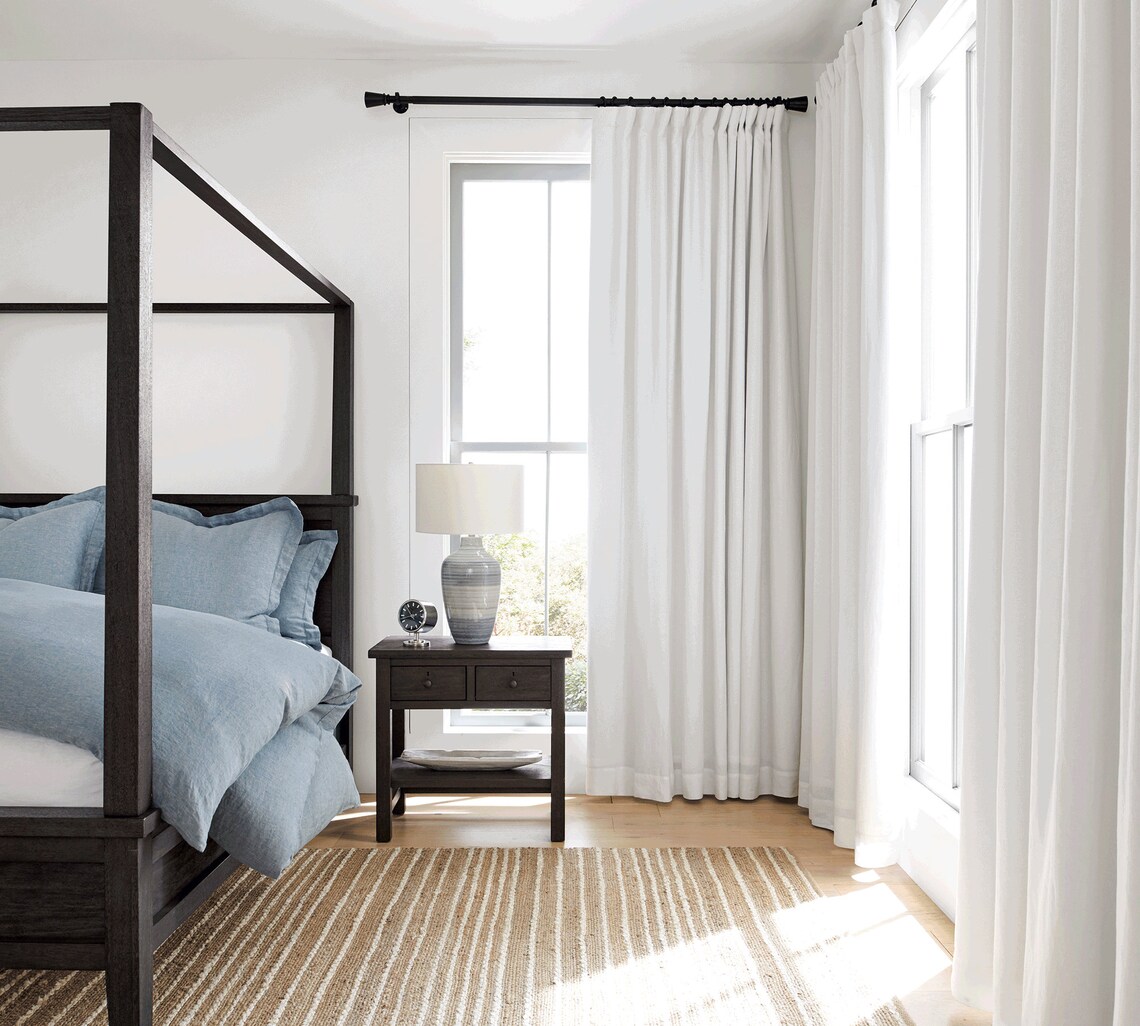 100 Blackout Lightweight Curtains Color White Blackout Etsy