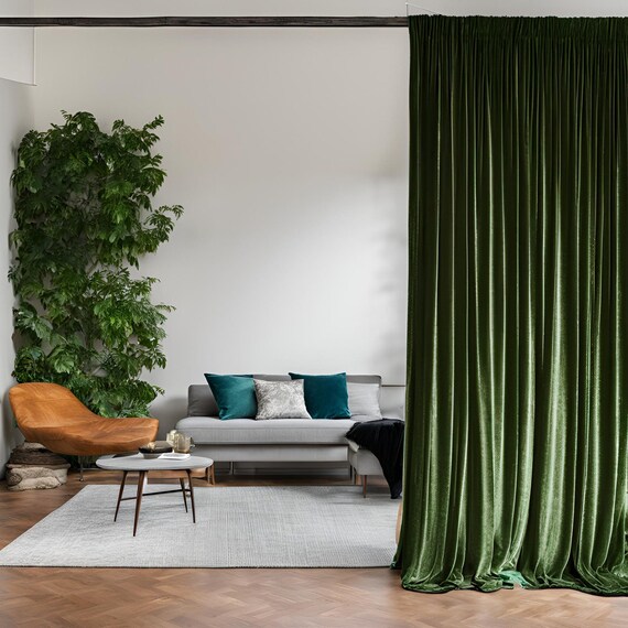 Room Divider Velvet Curtains, Double Sided Velvet Curtain Panels, Doorway Curtains, 17 Color Options. Grommet, Rod Pocket Hanging Types