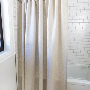 Linen Shower Curtain, Custom Shower Curtain, Extra long Shower Curtains, Extra Wide Shower Curtains, White, Cream, Ivory, Gray, Natural image 9