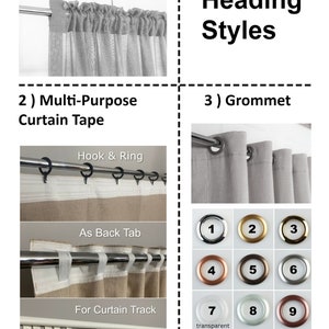 Natural Linen Curtains for living room, Grommet, Rod pocket, Hook/Ring, Track Options, Linen Drapery Panels , for bedroom image 6