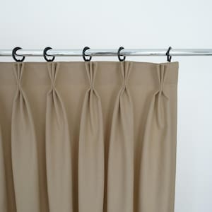 Extra Wide Triplet Pinch Pleated Faux Linen Curtains, 28 Colors, Custom Size Drapery panels for living room, for bedroom, for rod and track