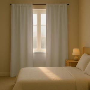 100 % Blackout Linen Curtain Panels for Bedroom, Living room, Custom Size Full Blackout Curtains for Track, Rod pocket, Hook/Ring,