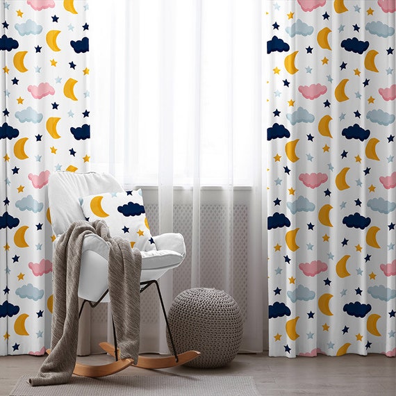 Paneles de cortinas para niños diseño Moon - Etsy España