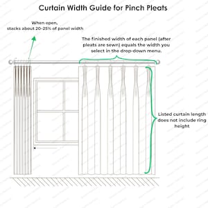 Extra Wide Triple Pinch Pleated Linen Sheer Curtains, Sheer Pleated Cafe Curtains, Custom Size Curtain Panels for living room, for bedroom imagem 6