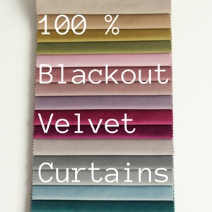 Fully Blackout Velvet Curtain Panels for Bedroom, Living Room, 36 colors. Custom Made Velvet Drapery Rod pocket, Grommet, Hook/Ring