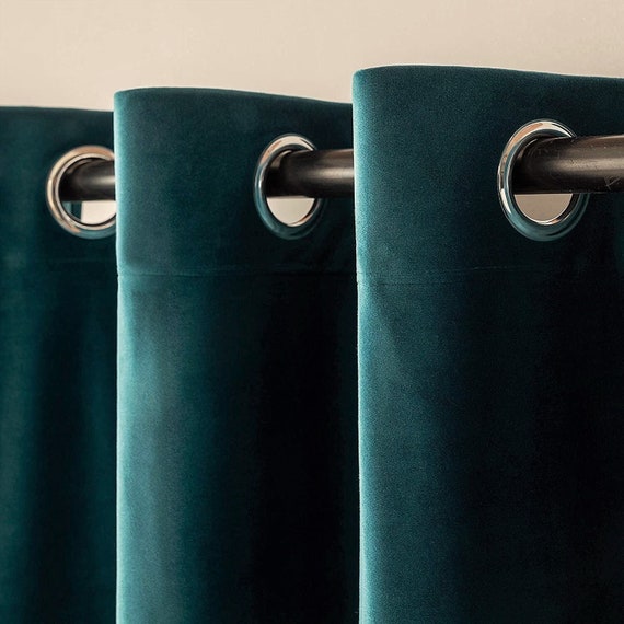 100% Blackout Velvet Curtains, Custom Velvet Drapes, Bedroom Living Room Curtains, Grommet Rod Pocket, Ceiling Track Compatible