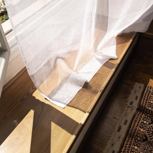 Linen Sheer Curtains for living room, Custom Size Drapery panels for bedroom, Rod Pocket, Sheer Curtain For Track image 4