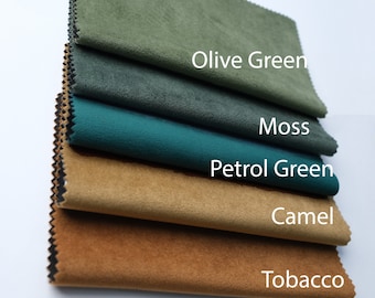 Solid Velvet Upholstery Fabric by yard (meter). Width 55". Fabric for Curtains, Pillow, Furniture, Chairs, Sofa. 21 Colors