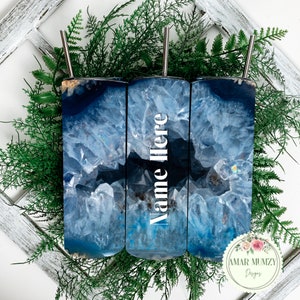 Blue Crystal Geode (Personalize) 20oz Tumbler