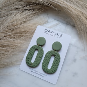 Oval Cutout Statement Clay Earrings | Colorful Marble | Lightweight | Handmade | The "O BABY" |