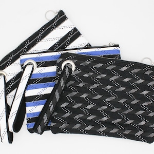 Kleine Hockey Lace Clutch, Handtasche aus neuen und gebrauchten Schnürsenkeln